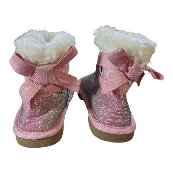 Kids Boots Size 6 Cotton Candy Colors Pastel Ombre Sparkly w Bow - Picture 3 of 3